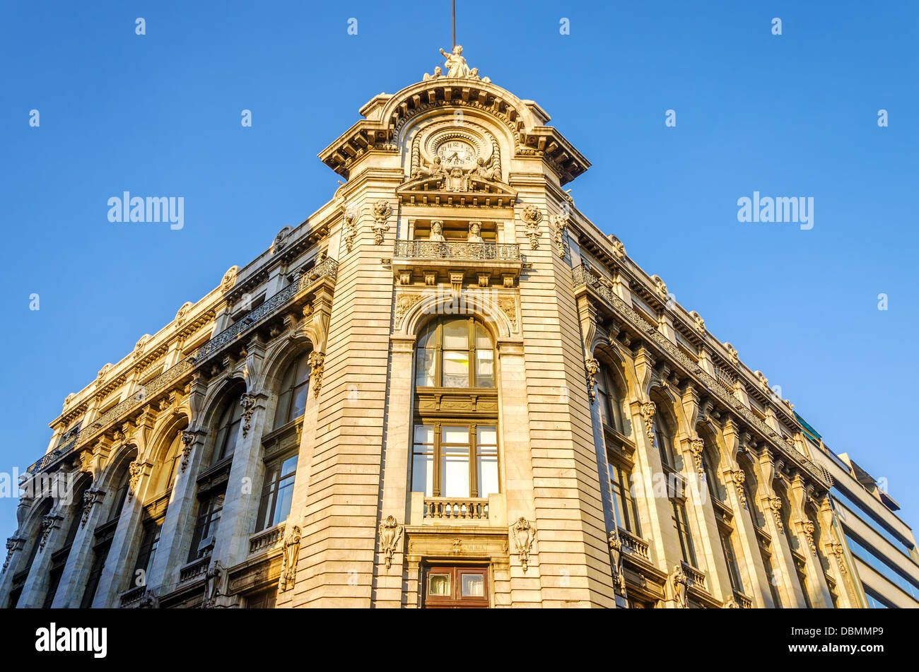 Facade of a historic building in the old part of Mexico City Stock Photo