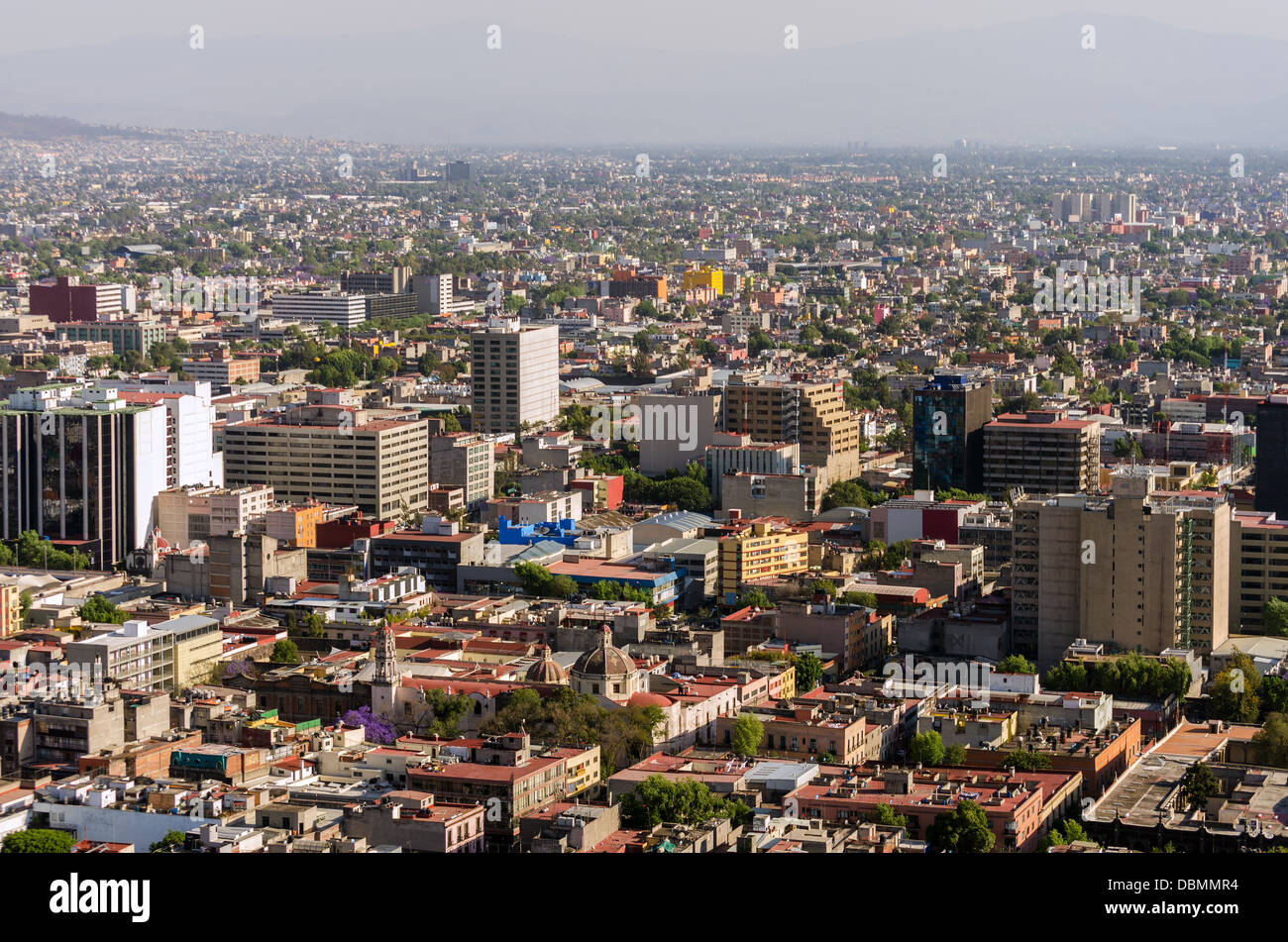 Wide angle cityscape of Mexico City Stock Photo