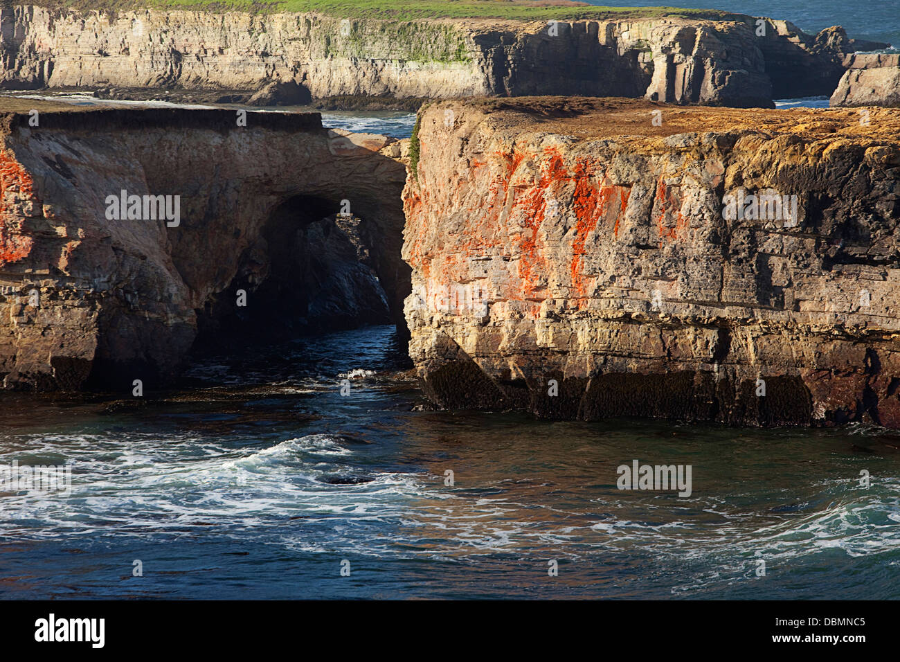 Point Arena Natural Arch and rock formations, California, USA Stock