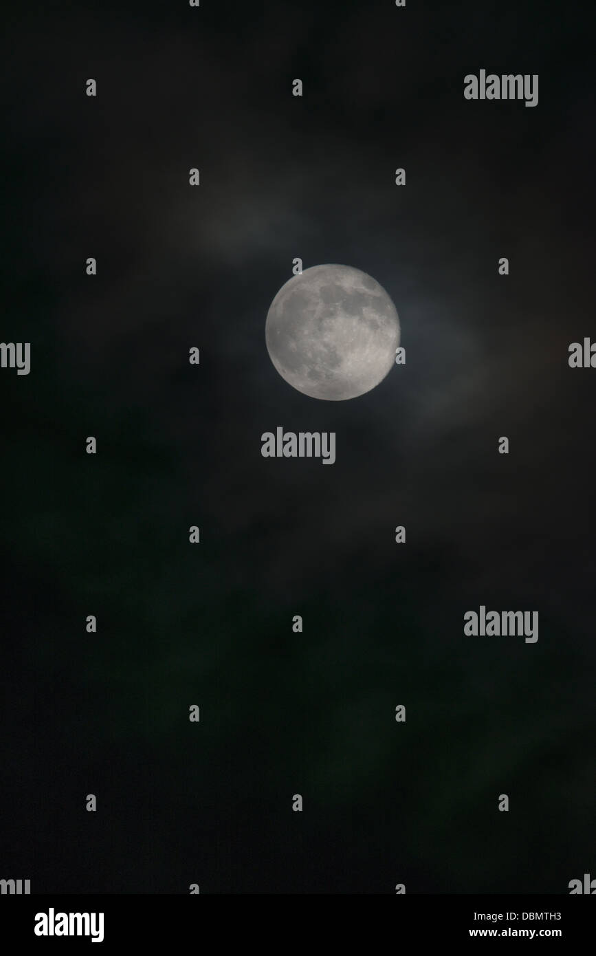 Full Moon with Halo Stock Photo - Alamy
