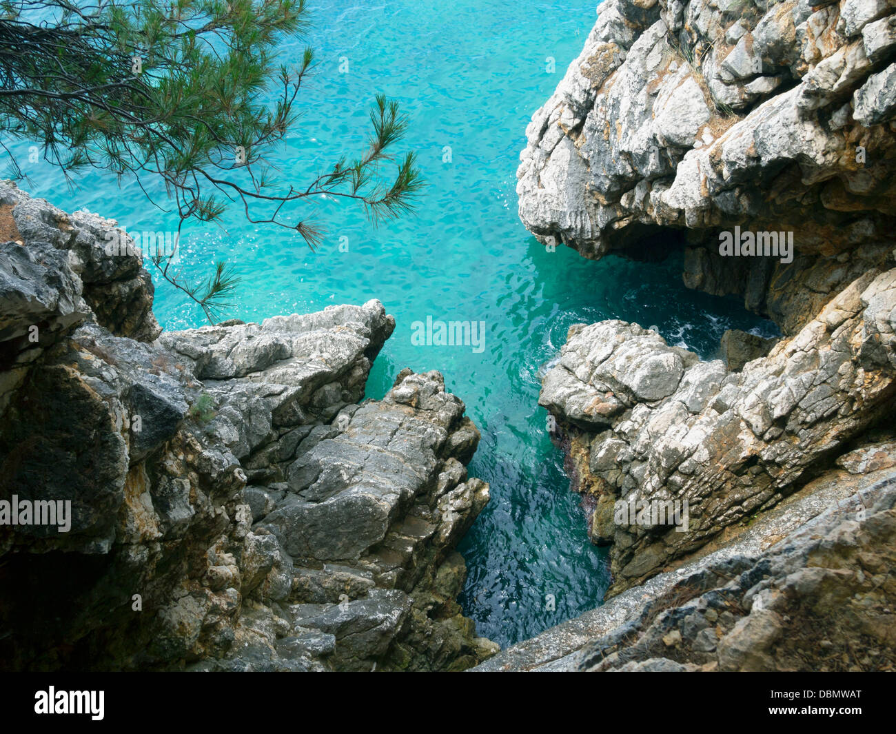 rocky coast of Adriatic sea in Montenegro Stock Photo