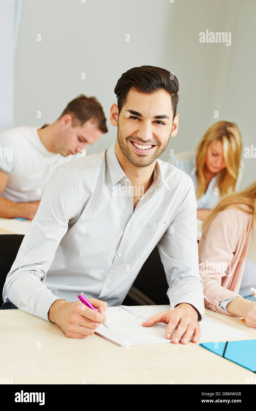 Happy Student Learning In Class Of University Of Applied Science Stock