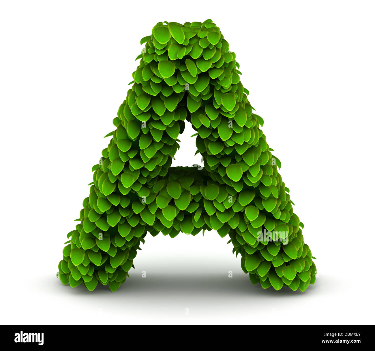 Leaves font letter A Stock Photo