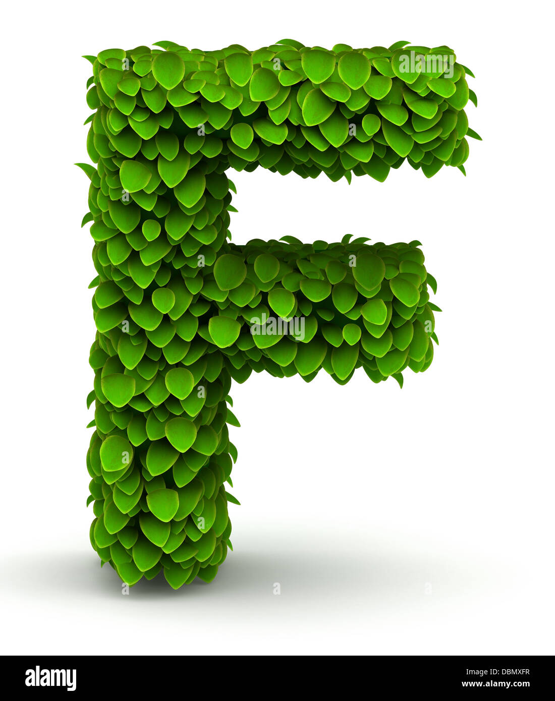 Leaves font letter F Stock Photo
