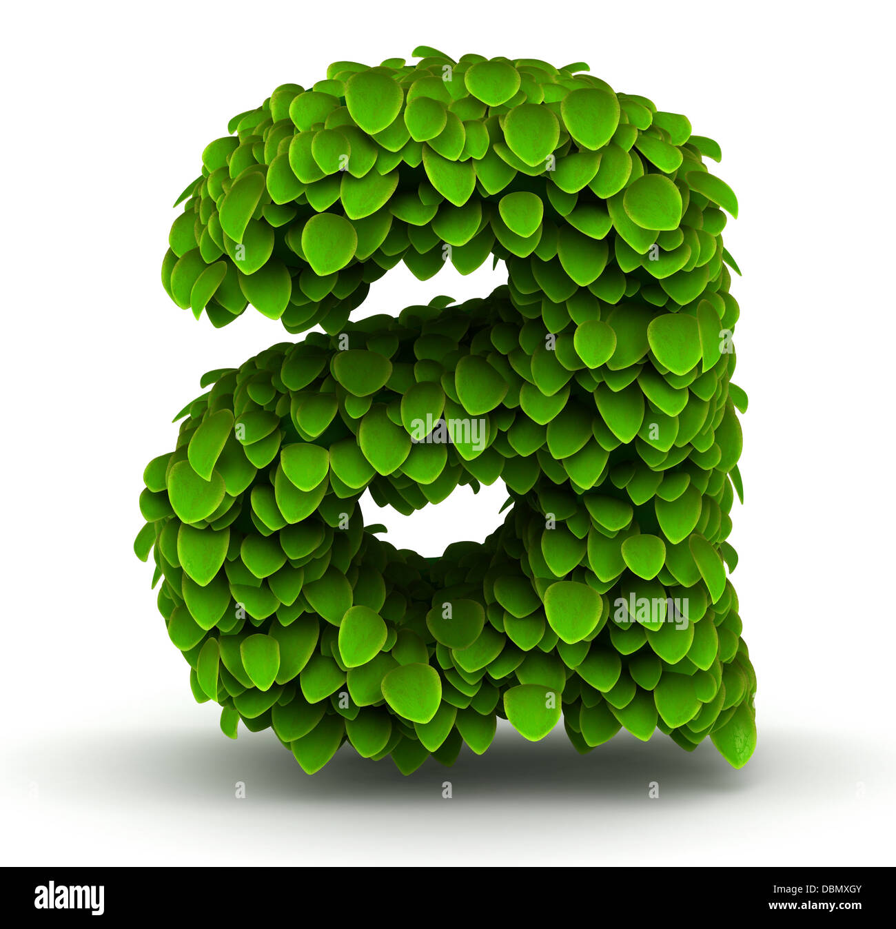 Leaves font letter a small Stock Photo