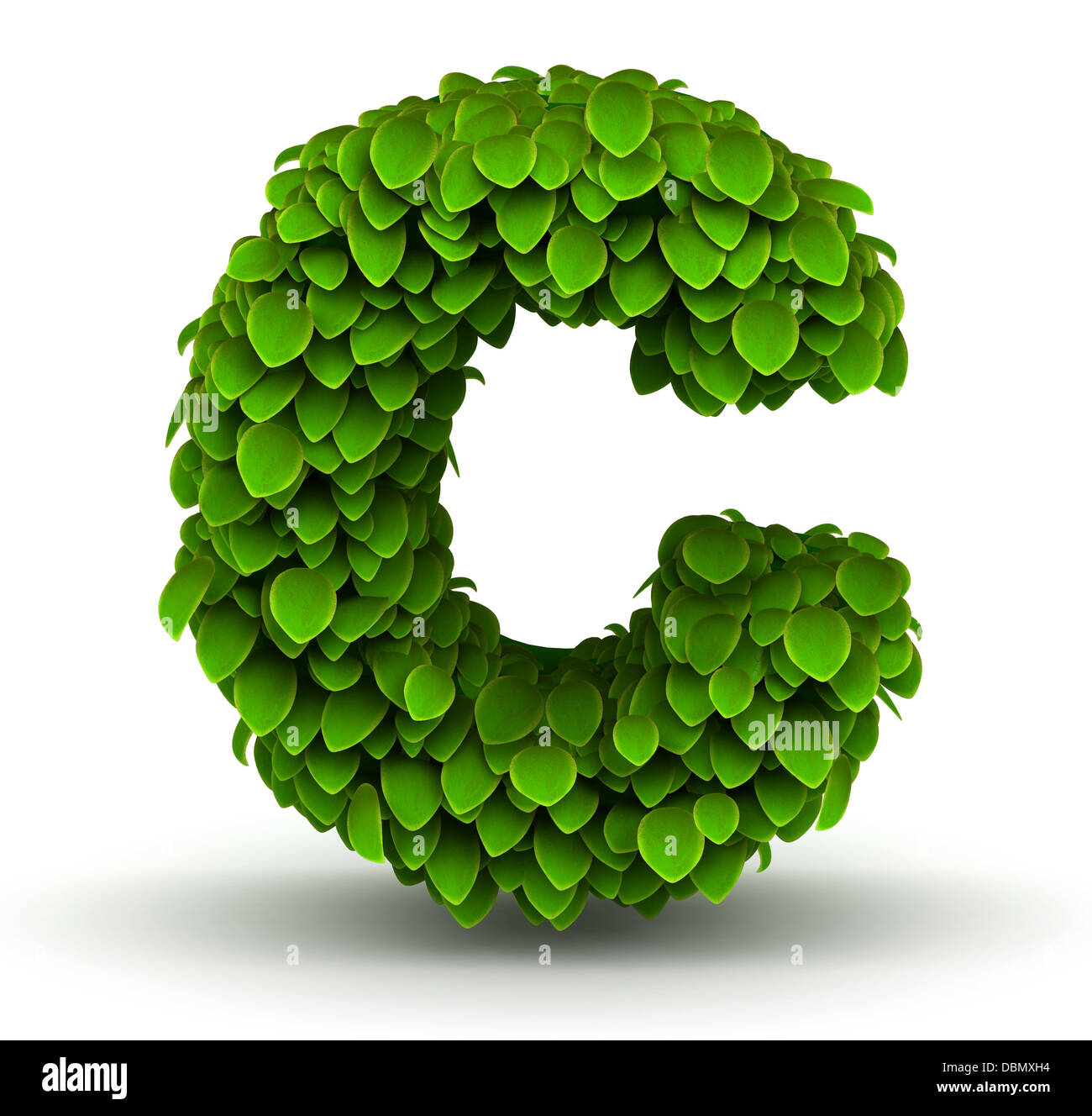Leaves font letter c lowercase Stock Photo