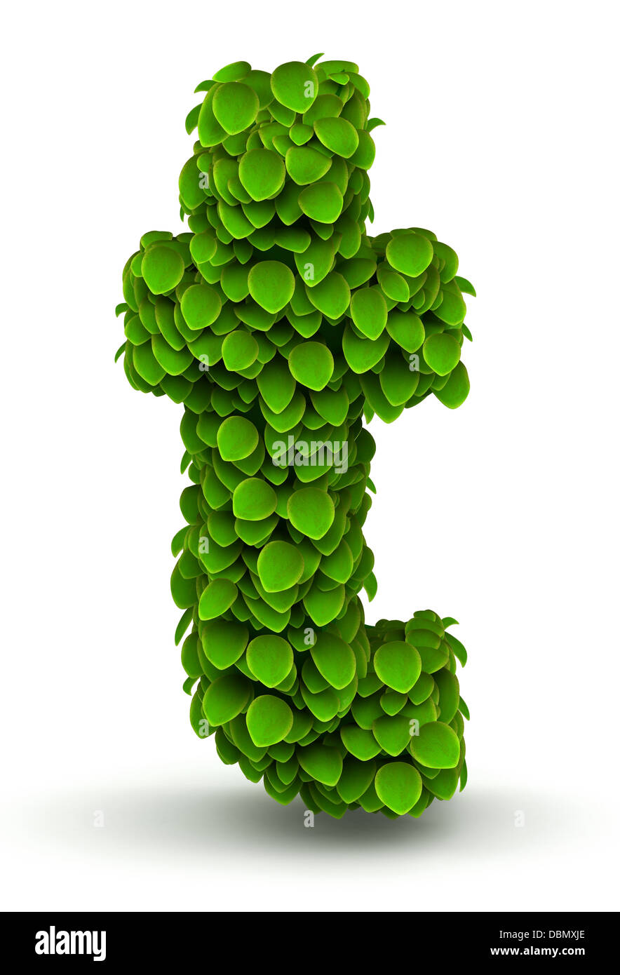 Leaves Font Letter T Lowercase Stock Photo
