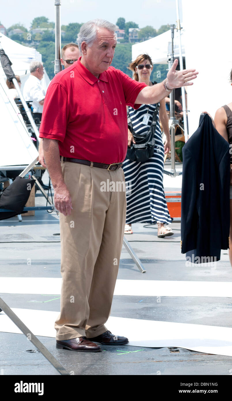 Bob Gunton filming on location for the television series 'Royal Pains' at the Intrepid Museum New York City, USA - 19.07.11 Stock Photo