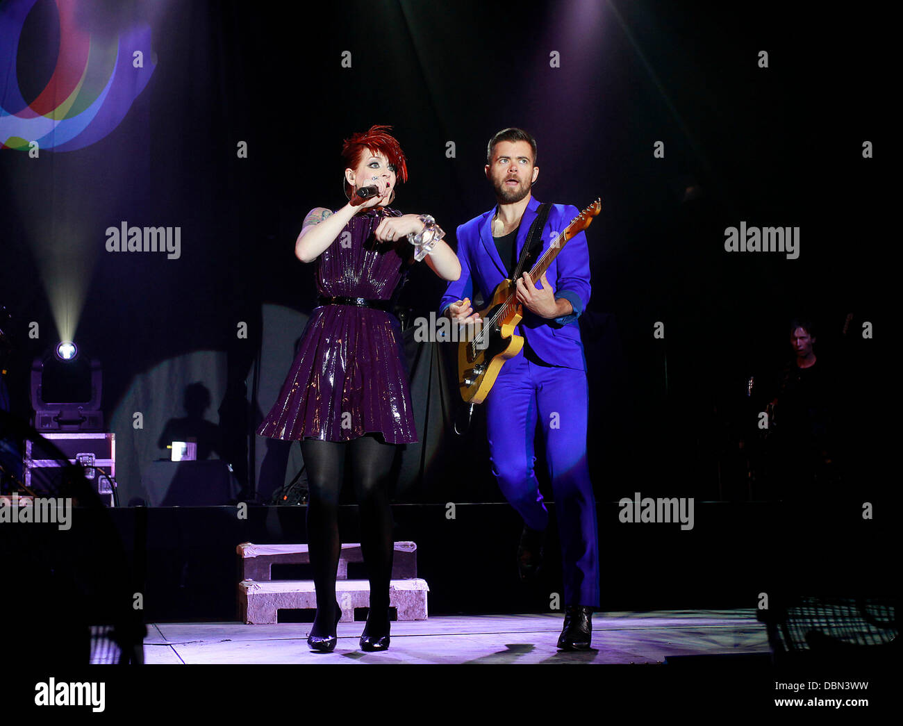 Ana Matronic, of the Scissor Sisters peforming at Sandown Park. Esher