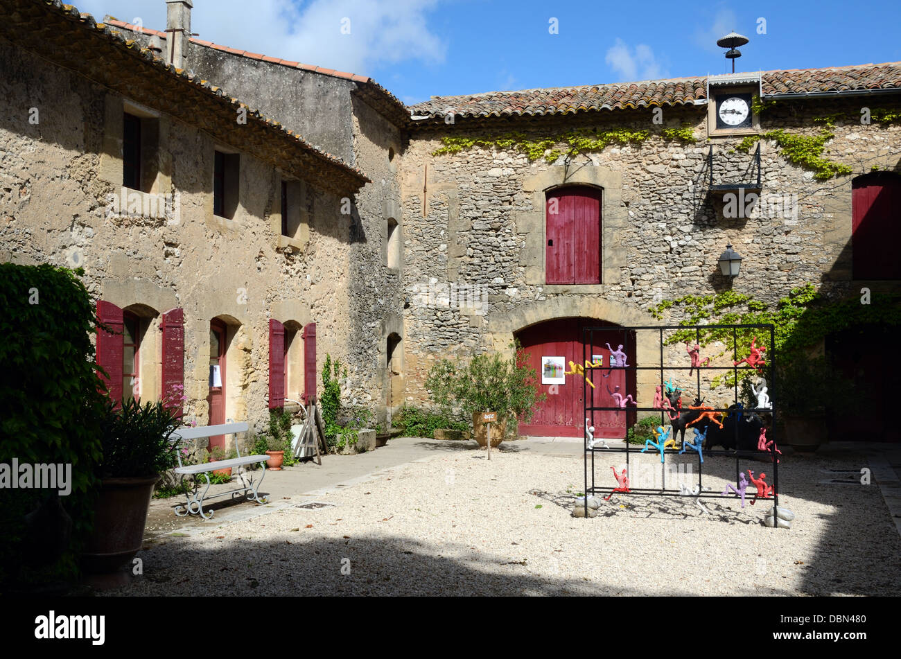 Courtyard of the Château Barbebelle Rognes Provence France Stock Photo