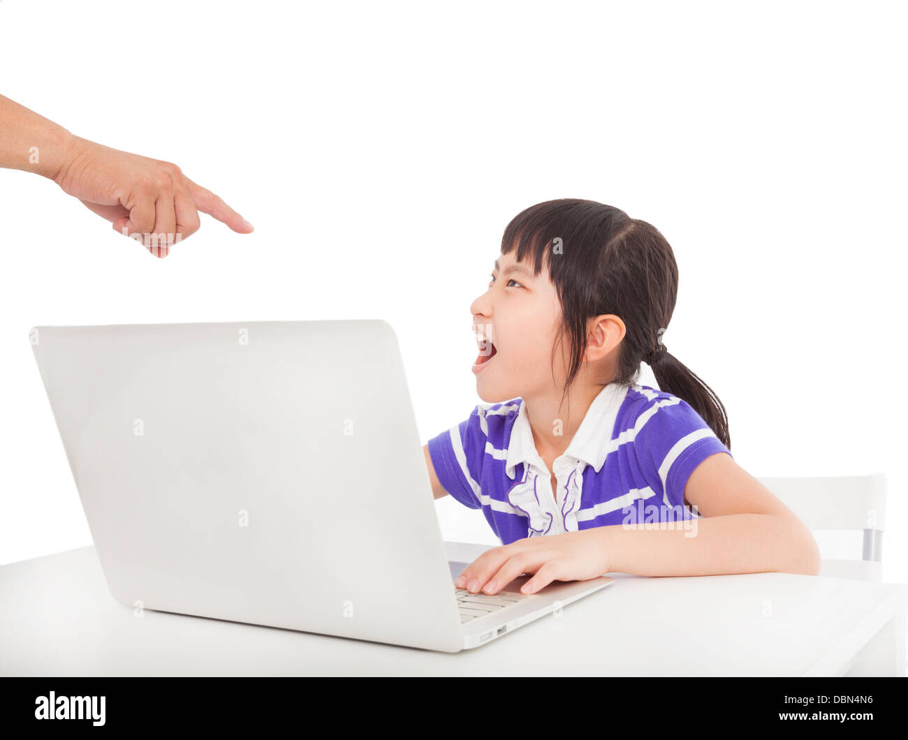 Angry girl pointing finger hi-res stock photography and images - Alamy