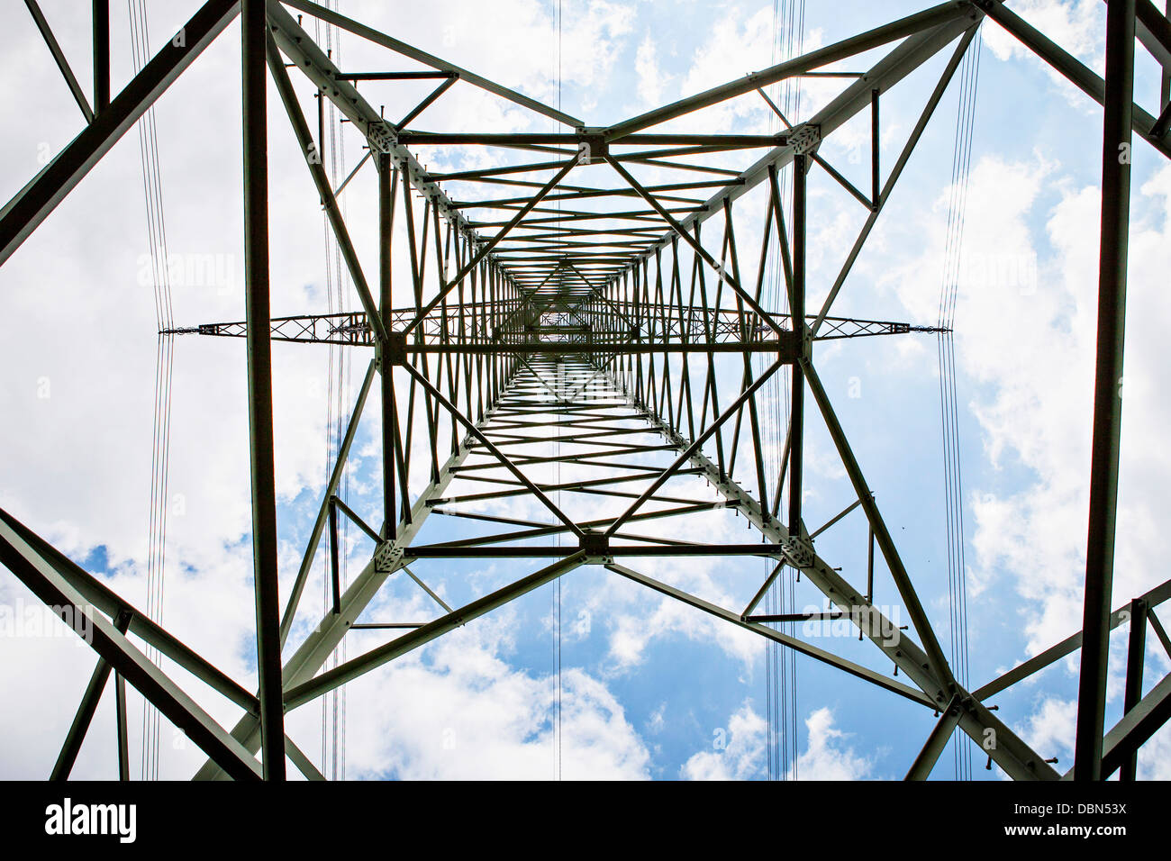 Electricity Pylon, Dessau, Germany, Europe Stock Photo