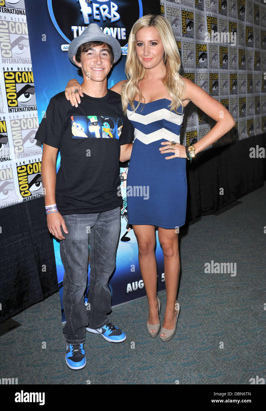 Ashley Tisdale and Vincent Martella 2011 Comic-Con Convention - Day 2 - 'Phineas & Ferb' - Press Conference Los Angeles, California - 22.07.11 Stock Photo