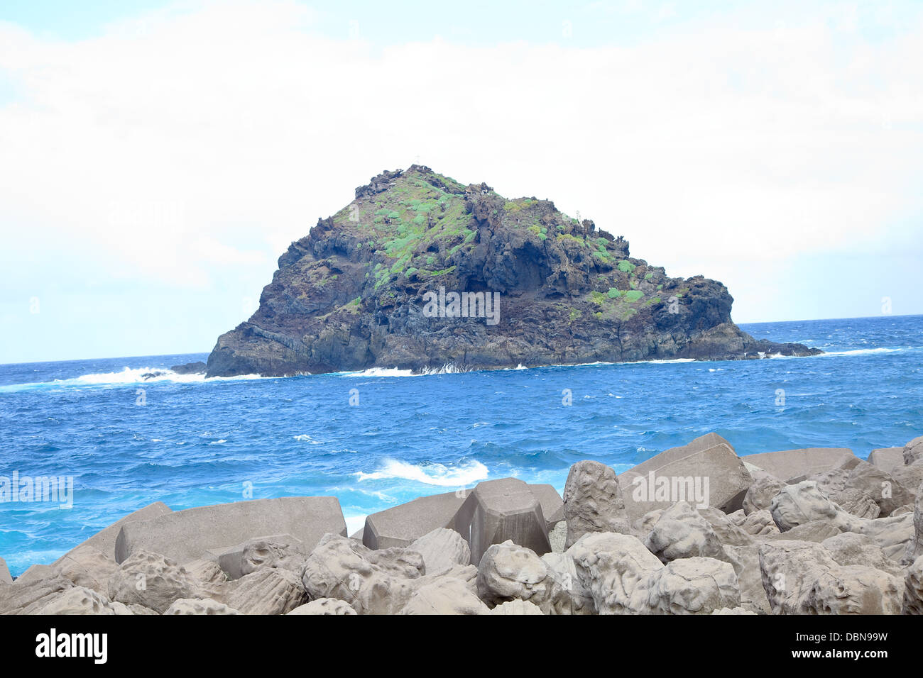 A volcanic rock a the coast of Garachico Stock Photo