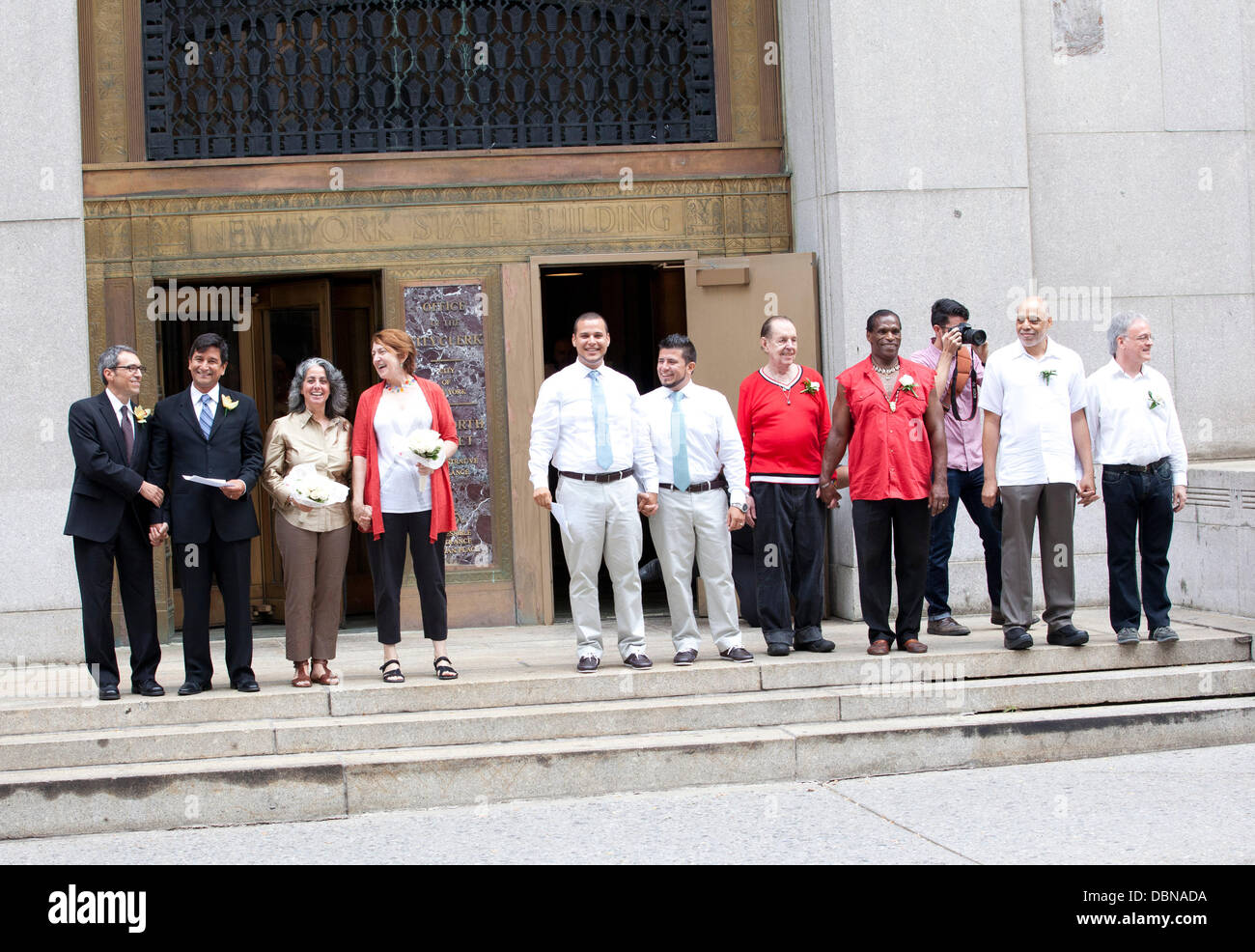Married couples First gay couples wed at New York's City Hall after the ...