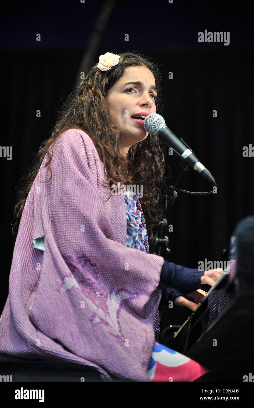 Yael Naim performs live at the 36th Paleo Festival Nyon, Switzerland - 23.07.11 Stock Photo