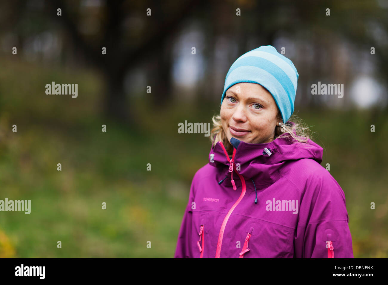 Portrait of mid adult woman wearing warm clothing Stock Photo