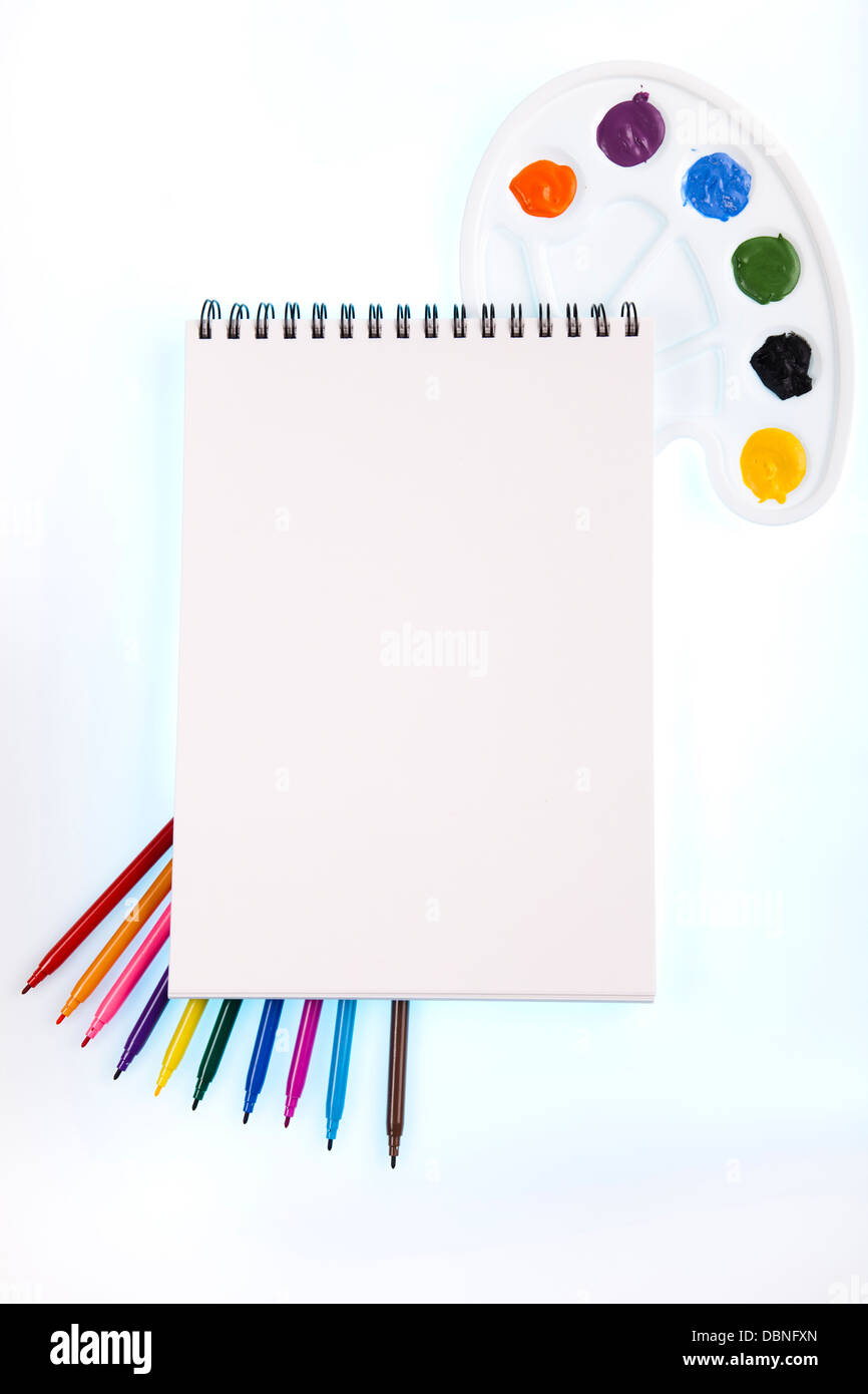 School tools on a white background Stock Photo - Alamy