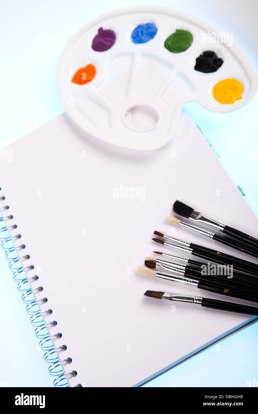 School tools on a white background Stock Photo - Alamy