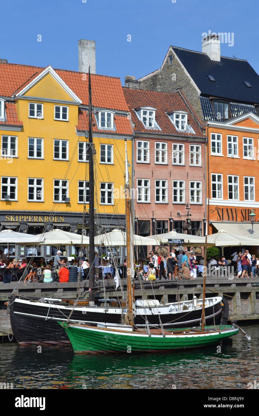 Colourful buildings, Nyhavn Street, Copenhagen, Denmark. Stock Photo