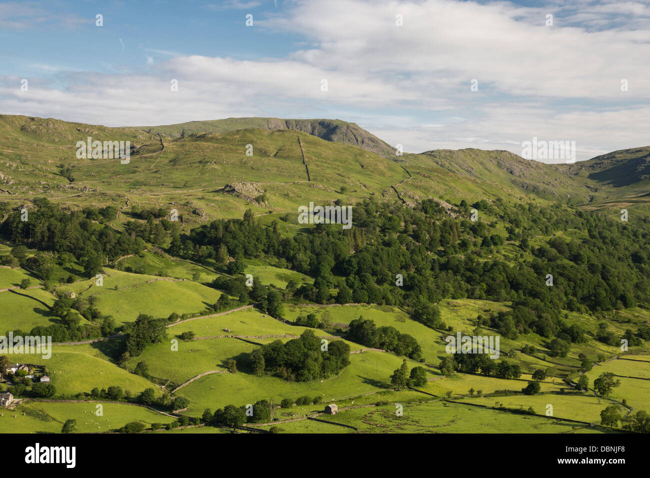 Red screes across Troutbeck valley Stock Photo Alamy