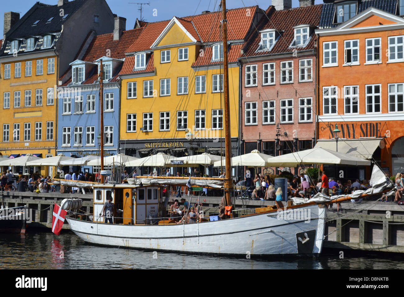 Colourful buildings, Nyhavn Street, Copenhagen, Denmark. Stock Photo