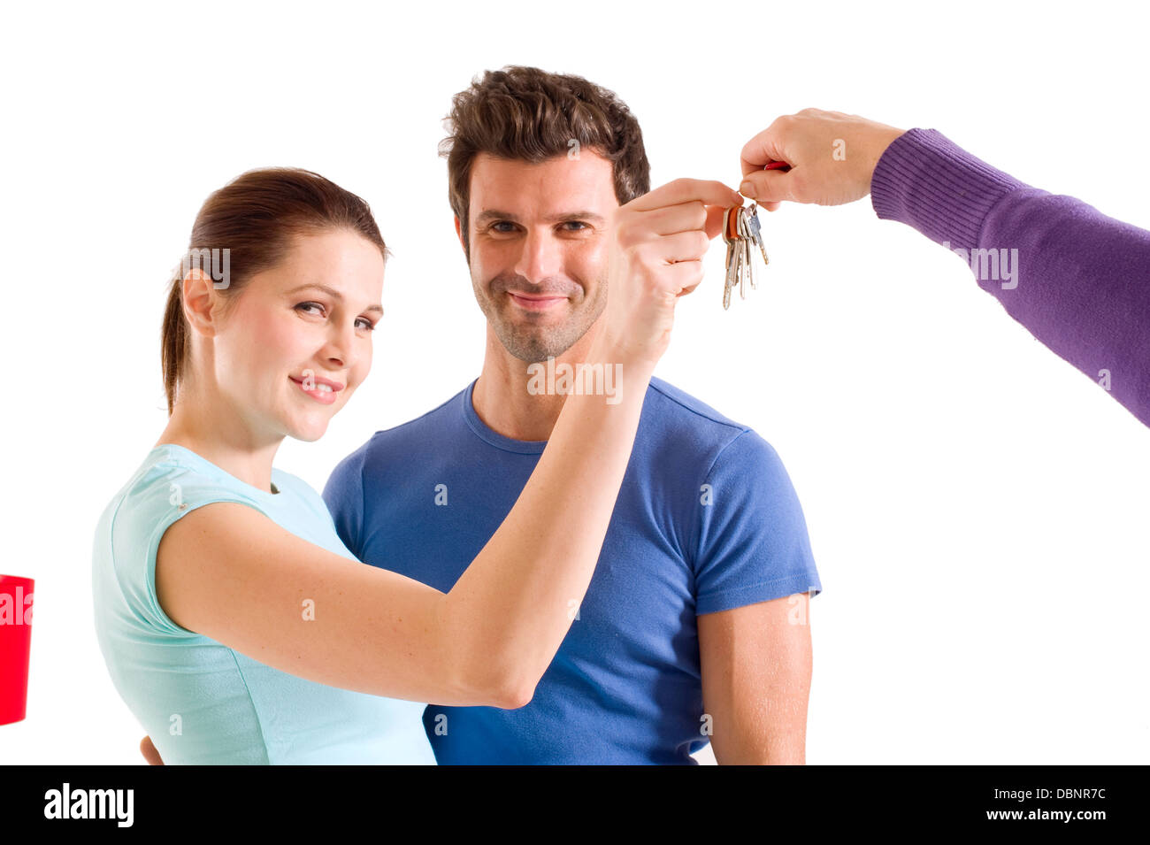 couple with the keys of the new home Stock Photo - Alamy