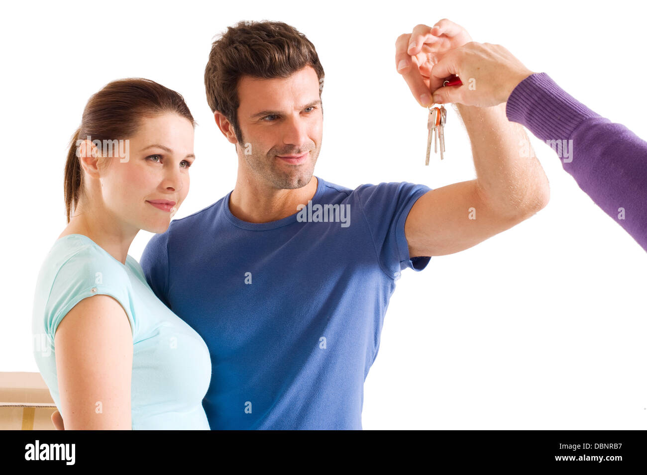 couple with the keys of the new home Stock Photo - Alamy