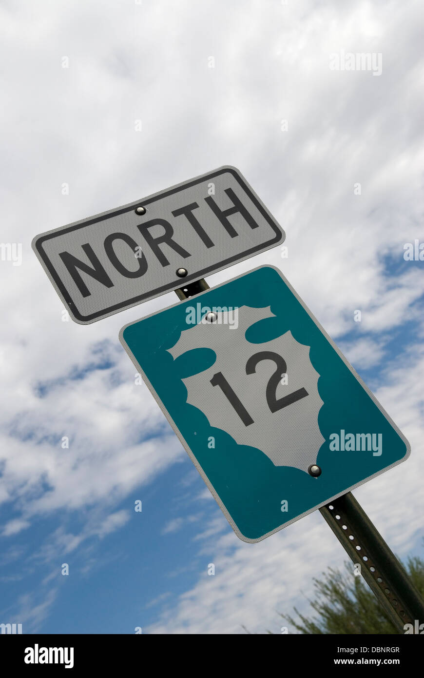 North 12 Highway sign USA. Stock Photo