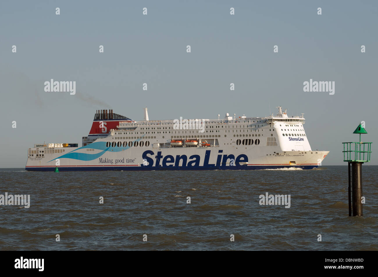 Stena Line 'Stena Hollandica' passenger ferry close to the port of Harwich after a North Sea crossing from Hook of Holland Stock Photo