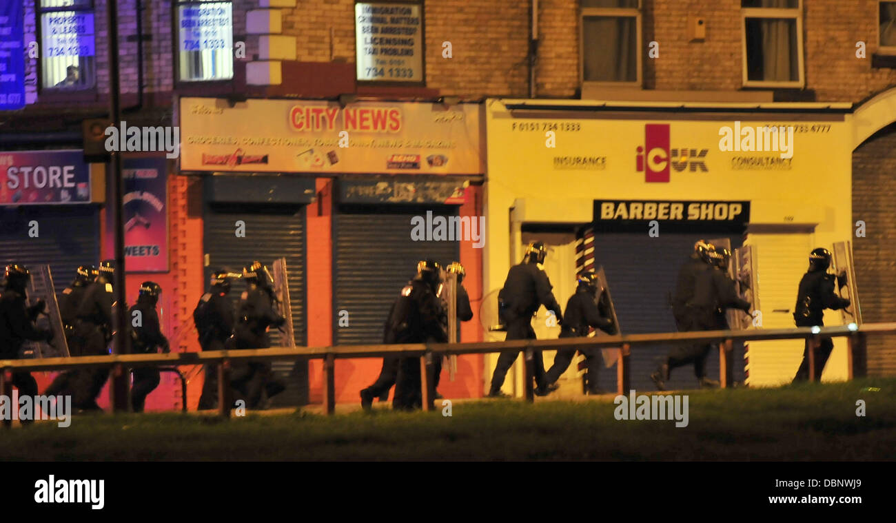 Riot Police were out in force in the Smithdown Road area of Liverpool