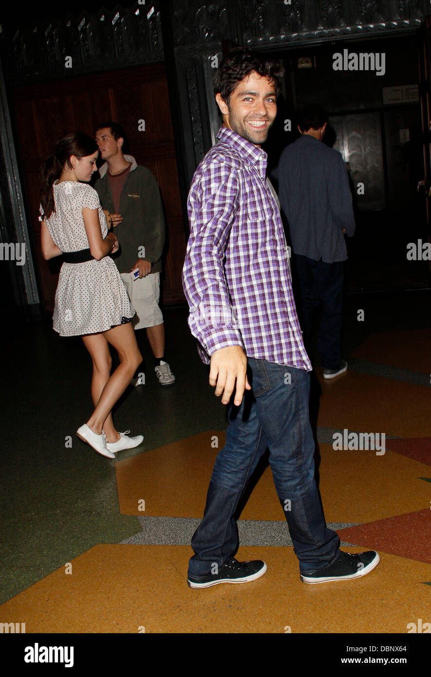 Adrian Grenier arrives at a Deerhunter concert with a female companion   Los Angeles, California - 09.08.11 Stock Photo