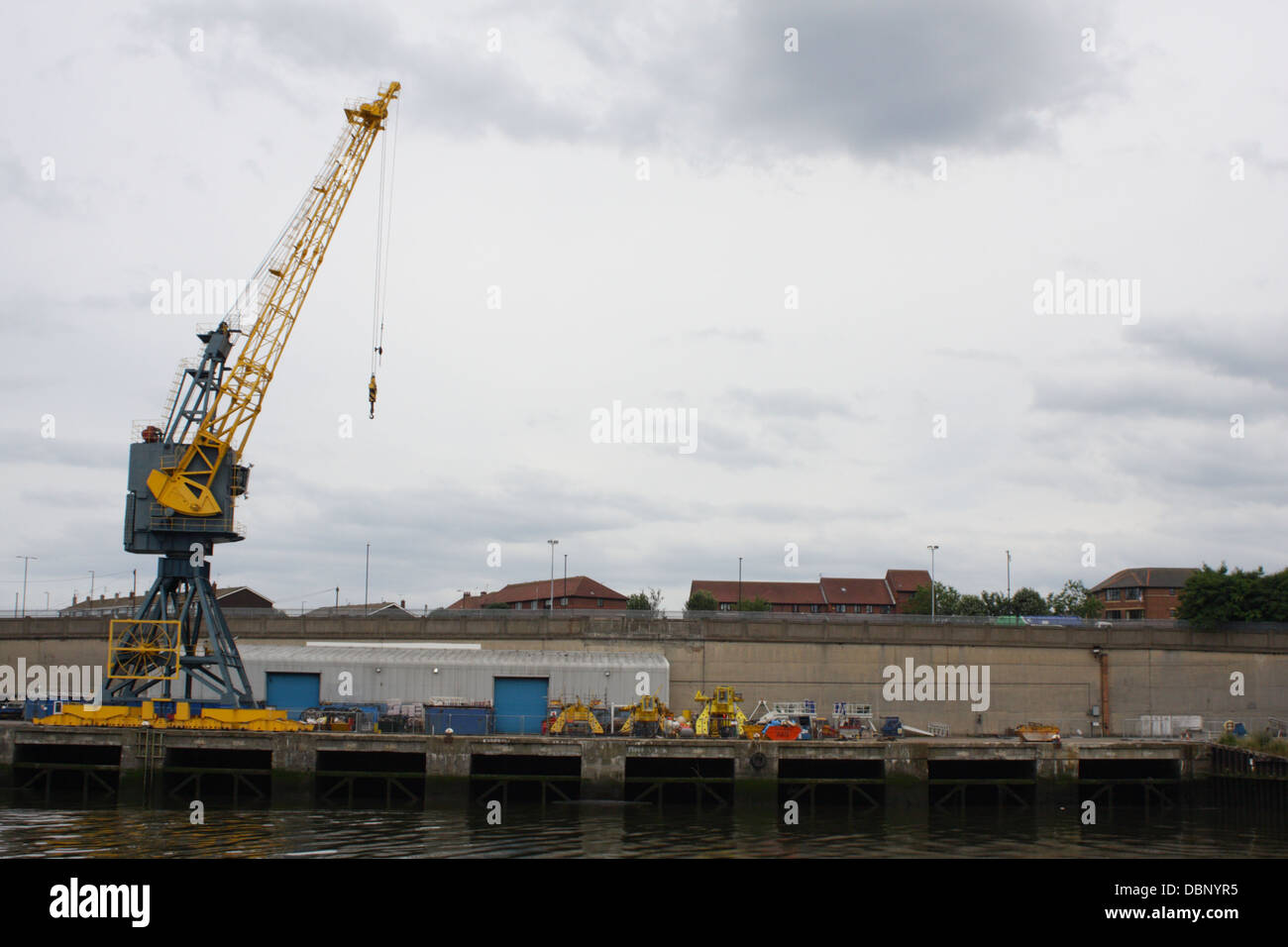 Dock Crane on the River Wear, Sunderland. Stock Photo