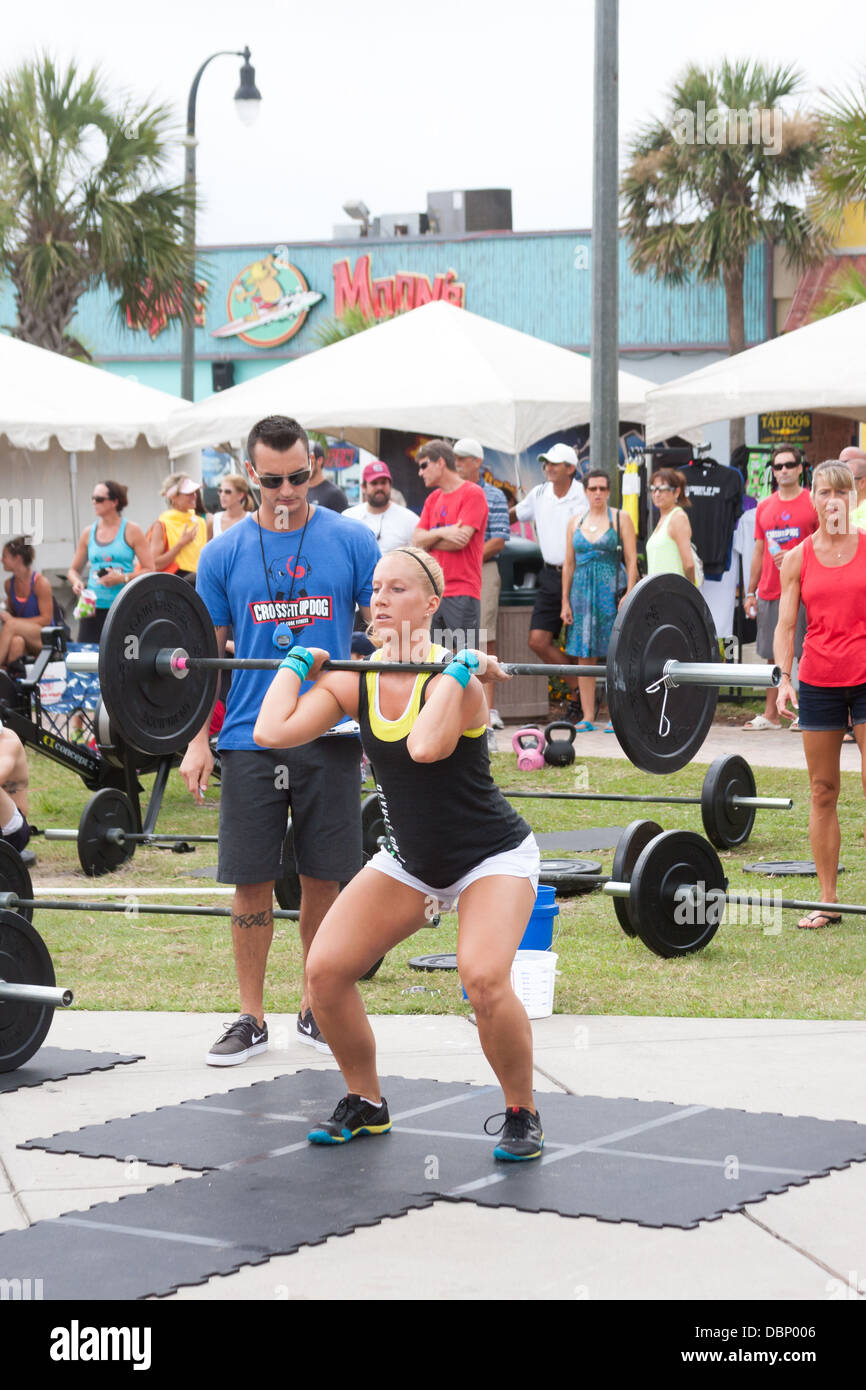 Female Crossfit Competition Stock Photo Alamy