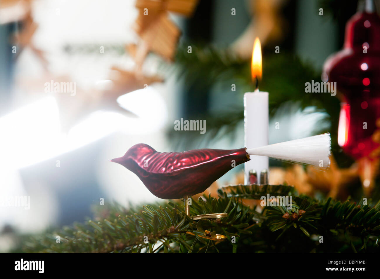 Christmas Decoration Ornaments And Burning Candle Munich Bavaria Germany Christmas Decoration Ornaments And Burning Candle Munich Bavaria Germany