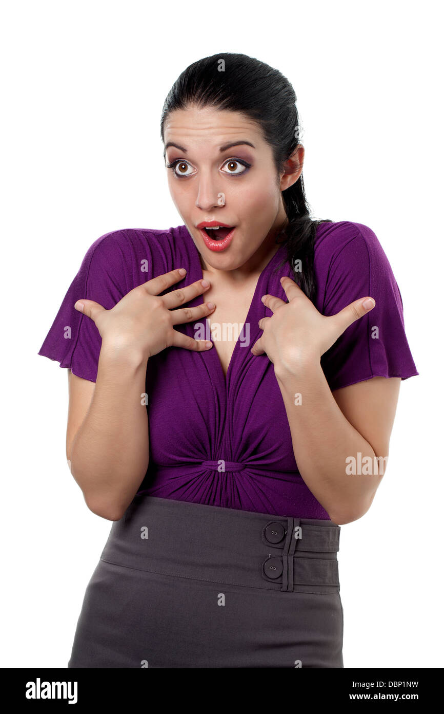 Shocked caucasian woman hi-res stock photography and images - Alamy