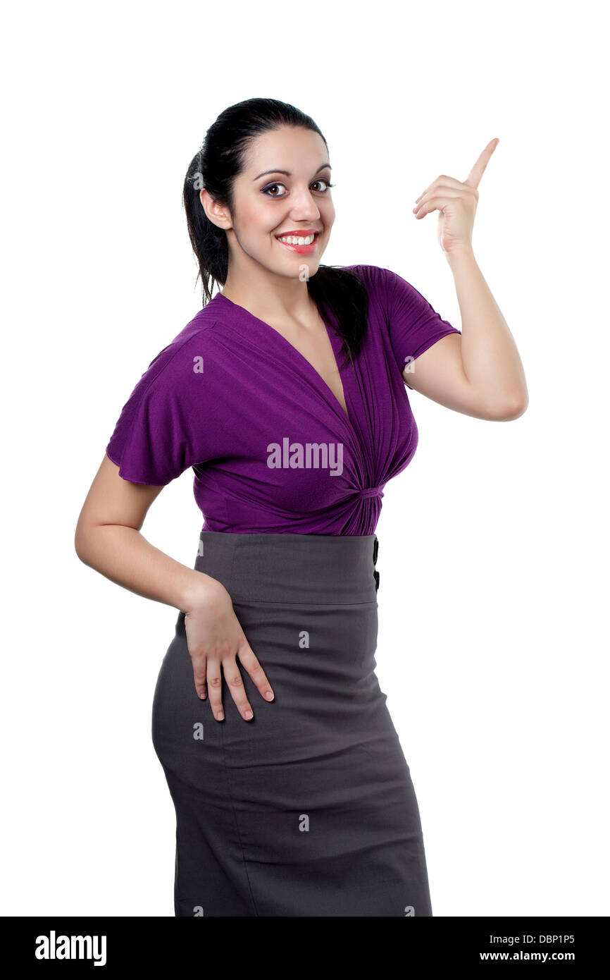 Woman pointing finger hi-res stock photography and images - Alamy