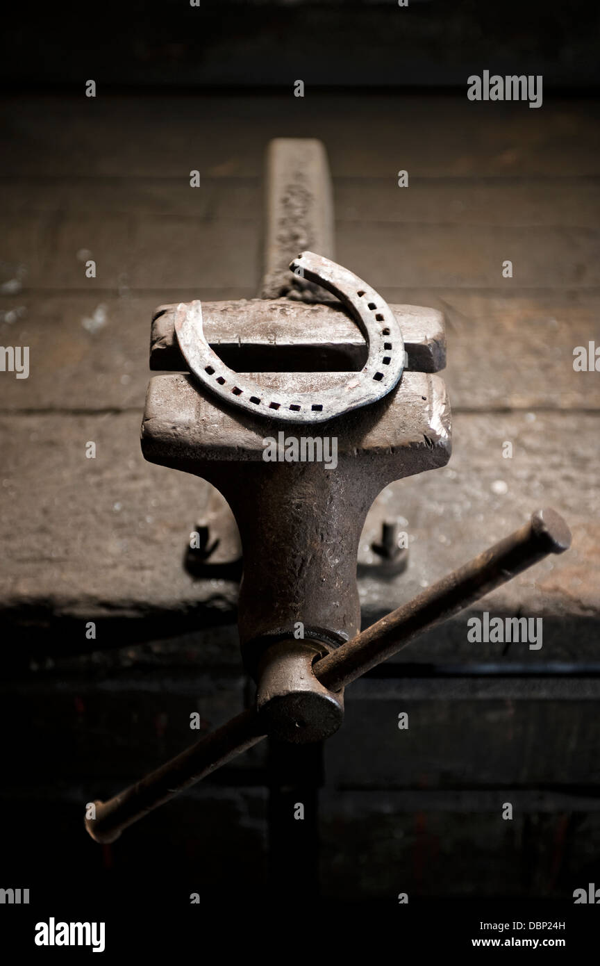 Horseshoe on vise grip, Landshut, Bavaria, Germany Stock Photo Alamy