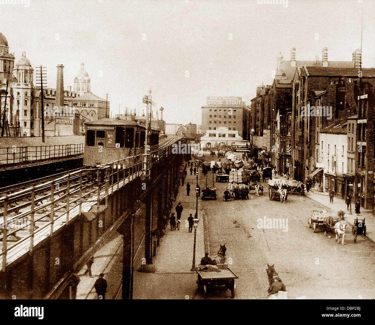 Liverpool Overhead Railway in 1907 Stock Photo