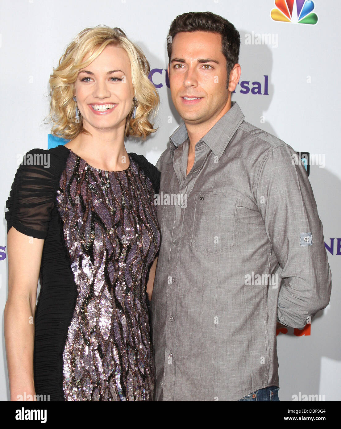 Yvonne Strahovski and Zachary Levi The NBC TCA Summer 2011 Party at the SLS  Hotel - Arrivals Los Angeles, California - 01.08.11 Stock Photo - Alamy