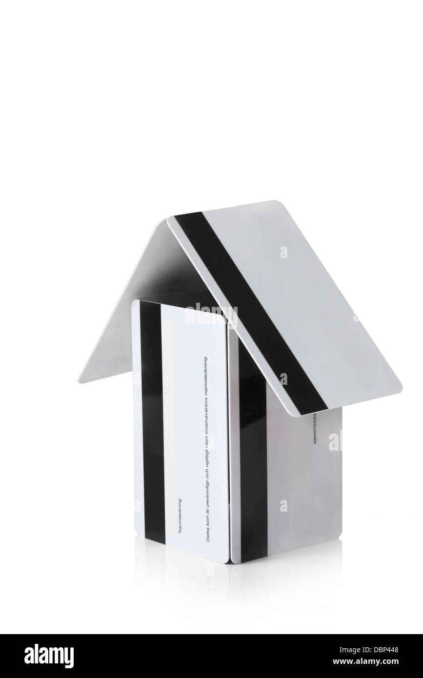 Model House Made Of Credit Cards Stock Photo 58878520 Alamy