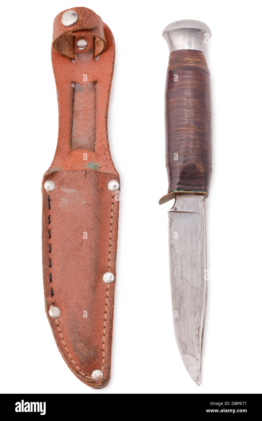 vintage hunting knife Stock Photo