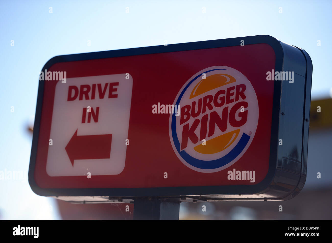 A Burger King restaurant in Cologne, Germany, 01 August 2013. The employment tribunal in Dortmund is hearing the case about the dismissal of the works coucil chairman of a Dortmund franchise by a Burger King franchisee. Photo: FEDERICO GAMBARINI Stock Photo