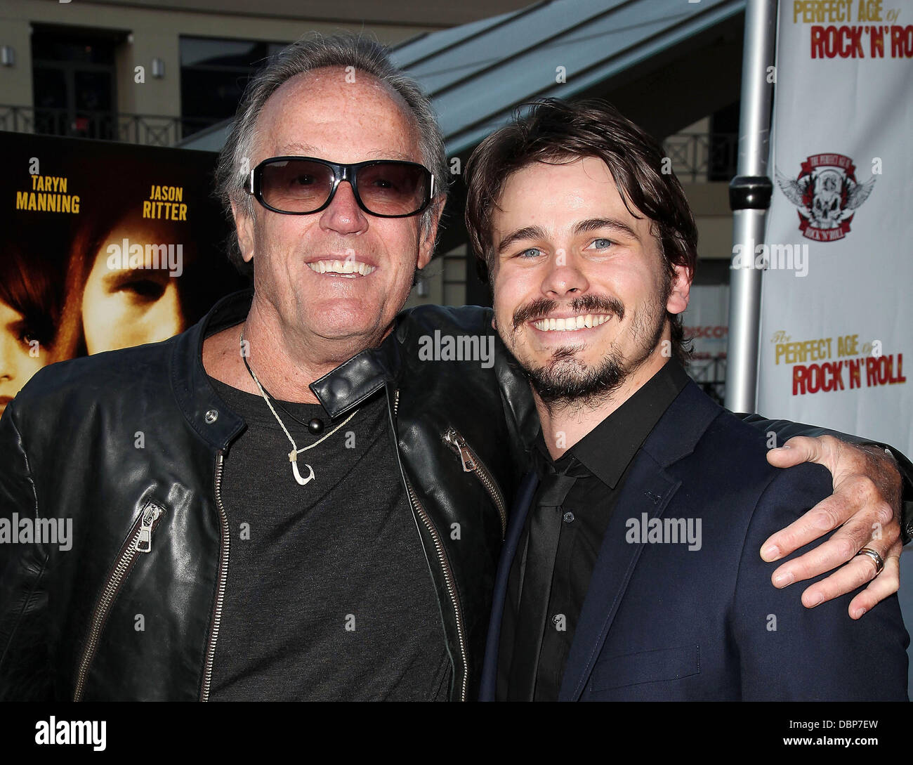 Peter Fonda (L) and Jason Ritter 'The Perfect Age Of Rock 'N' Roll' Los Angeles Premiere held at Laemmle Sunset 5 Theatre West Hollywood, California - 3.08.11 Stock Photo