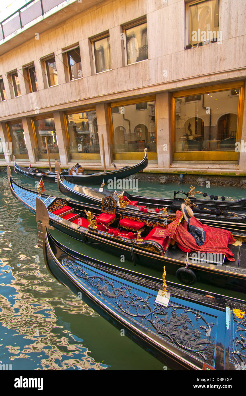 Venice Italy Gondolas on canal , most famous boat Stock Photo - Alamy