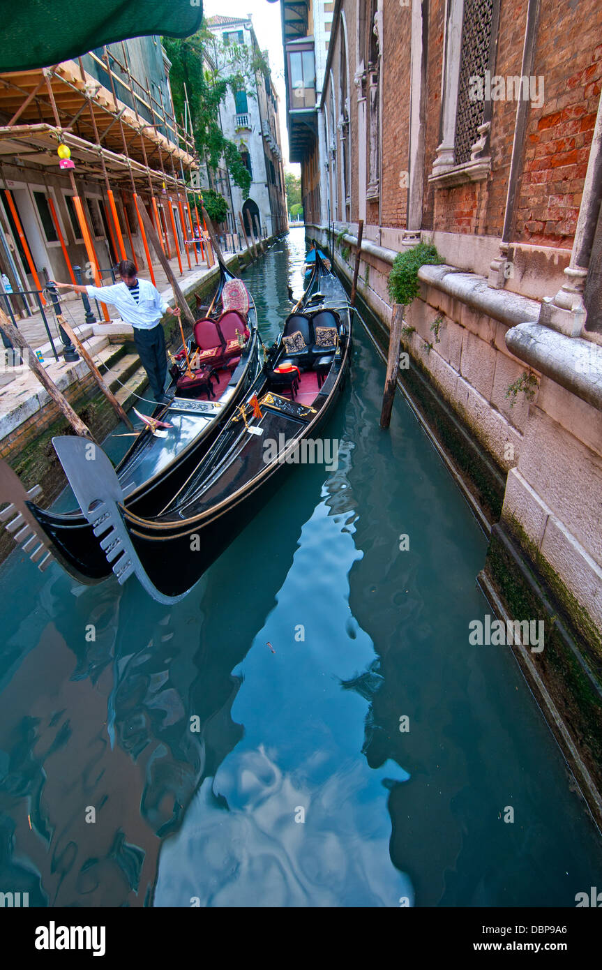 Venice Italy Gondolas on canal , most famous boat Stock Photo - Alamy