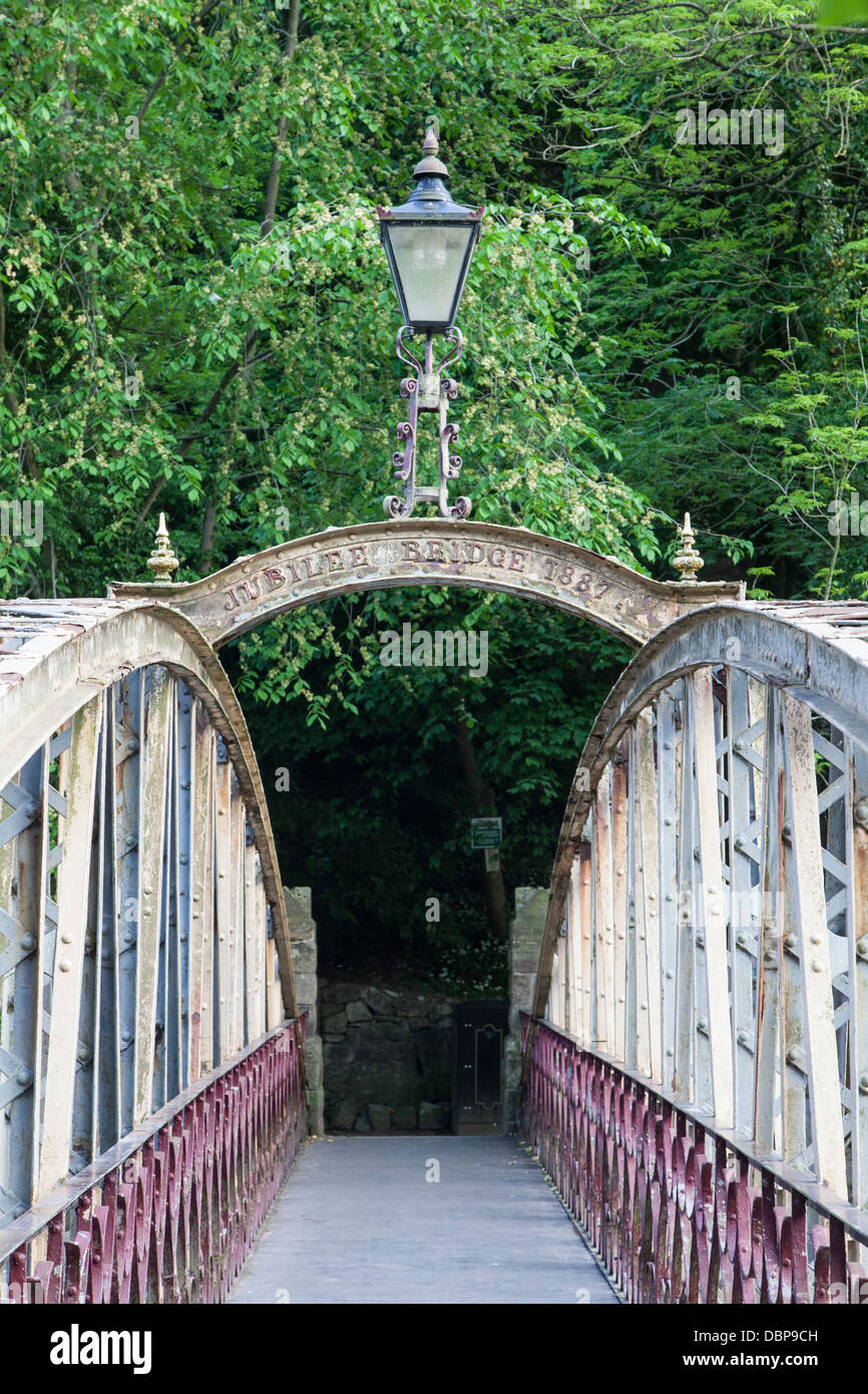 The Jubilee Bridge, Matlock Bath, celebrating Queen Victoria's jubilee