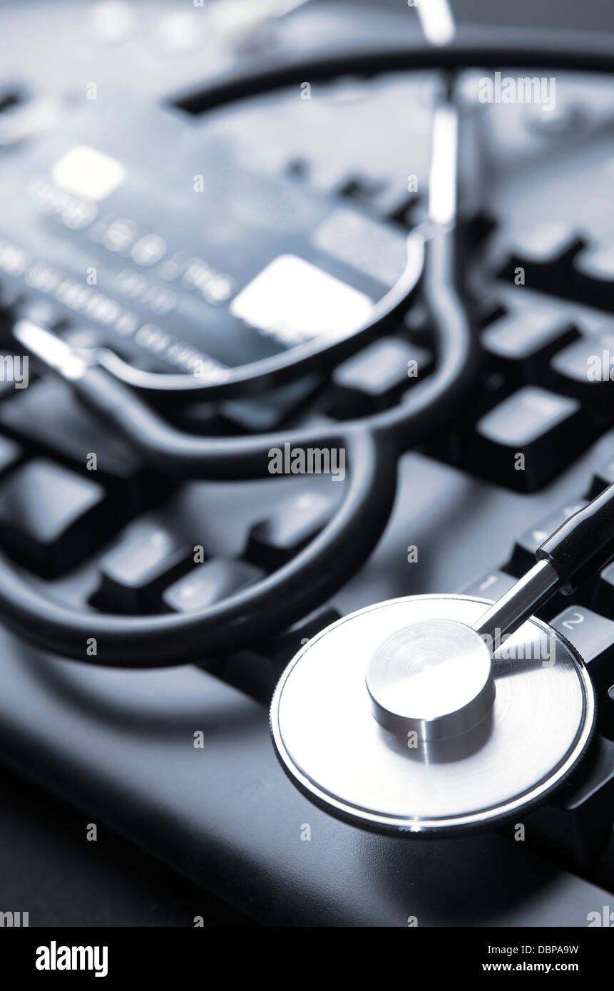 close up of a stethoscope and a computer keyboard Stock Photo - Alamy