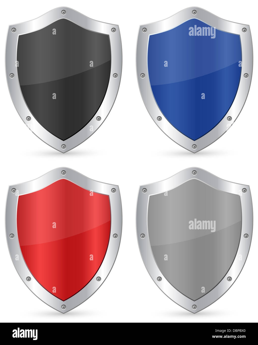 Shield set on a white background. Vector illustration. Stock Photo
