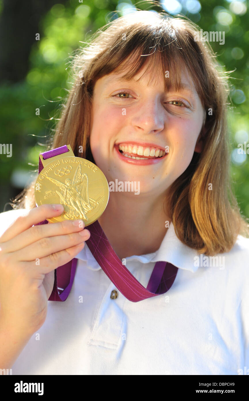 Katie Ledecky world record swimmer and gold medalist Olympian London portrait photo taken 2012 Stock Photo